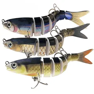 135mm 19g Sinking Multi-Jointed Minnow Lure Realistic Hard Swimbaits Sharp Treble Hooks Long Casting Design for Freshwater Saltwater Bass Pike Walleye Outdoor Fishing Tackle