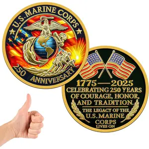 250th Marine Corps Anniversary Challenge Coin - Military Collectible for 1775-2025 - Marine Corps Birthday Gift - Marine Veterans' Commemorative Souvenir (Classic-1Pcs)