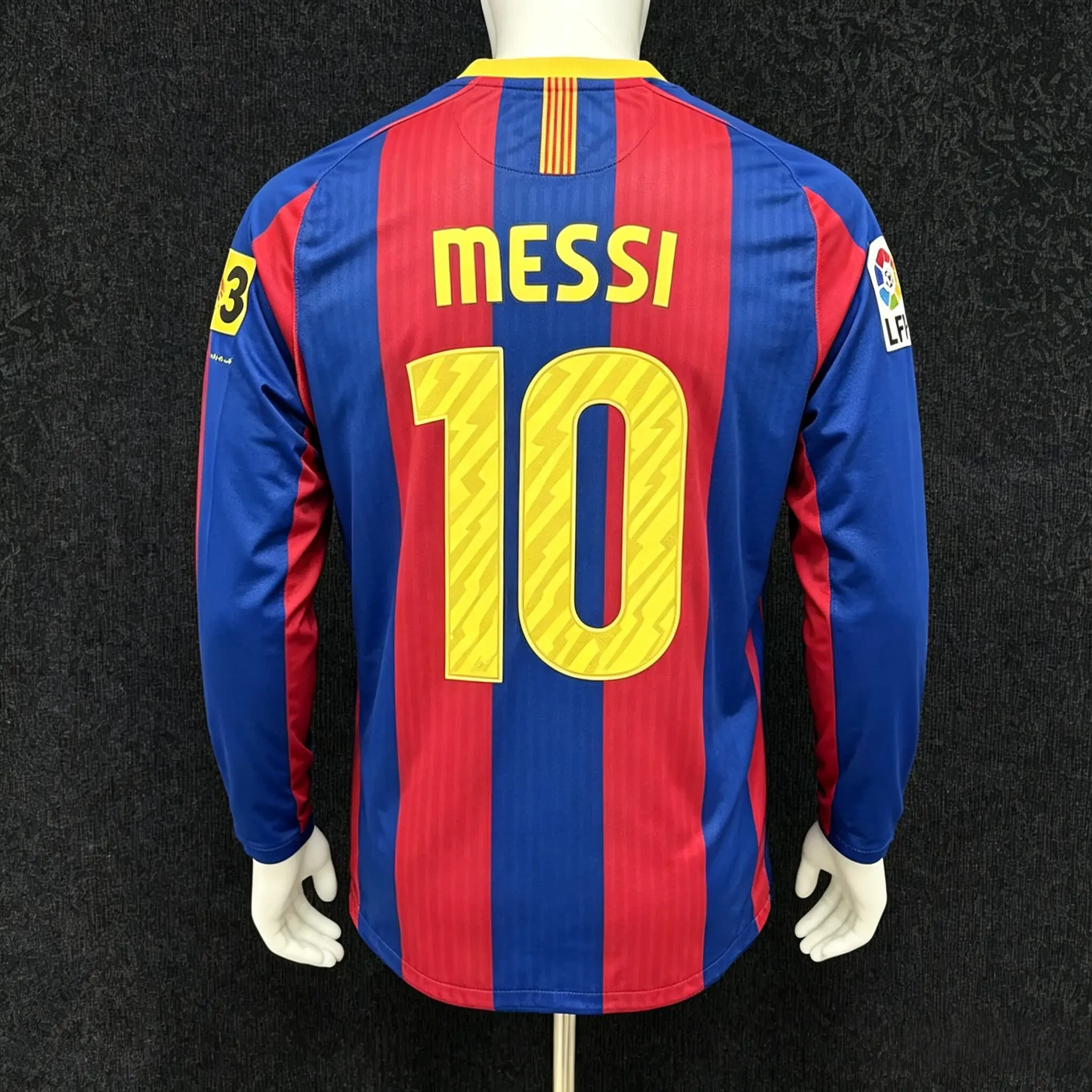 1011 Home retro No.10 Messi long sleeve Soccer jersey