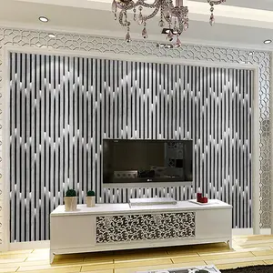 1 Piece TikTok Viral 3D Grid Striped Self-Adhesive PVC Wallpaper | Wall Mural for KTV & Home Accent Walls, Peel and Stick Wallpaper Designs, 45cm*300cm (17.72in*118.11in)