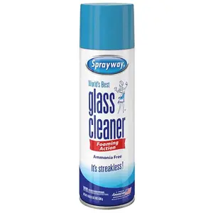 Sprayway 23 oz. Glass Cleaner Household, Ammonia-Free Foaming Formula for Windows Mirrors Glass, Streak-Free Shine with Heavy Duty Foam Action, No Drips No Rinsing Required, Cleans Dirt Grease Grime