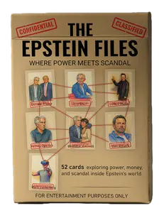 The Epstein Files Deck of Cards - 52 Cards Exploring Power Money and Scandal Inside Epstein's World for Entertainment Purposes Only