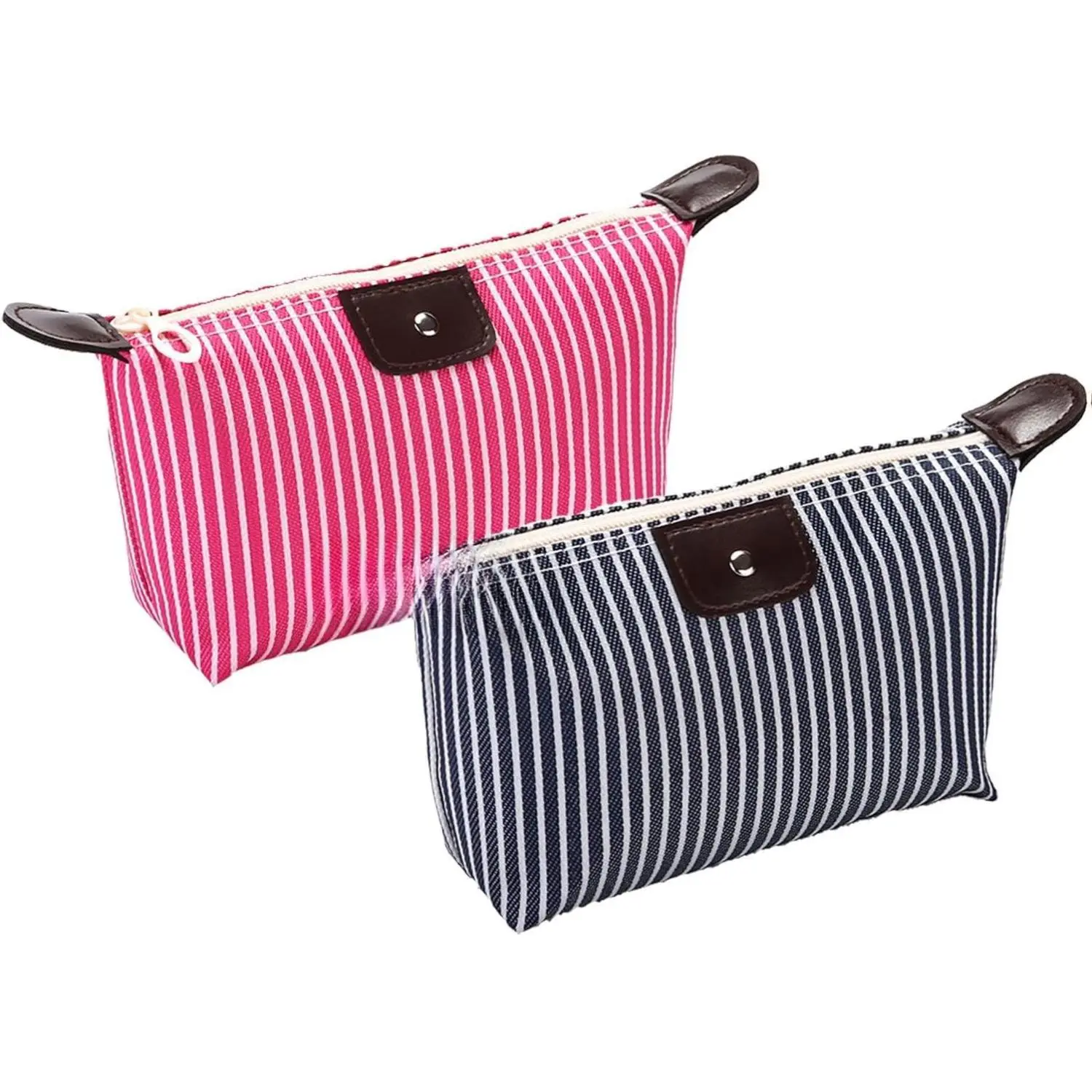 2 Pack Make Up Bag for Traveling,Preppy make up bag,Toiletry Bag,Nylon Cosmetic Bag,Light Pink Makeup Bag,Skin Care Bag，Tiny Makeup Bag