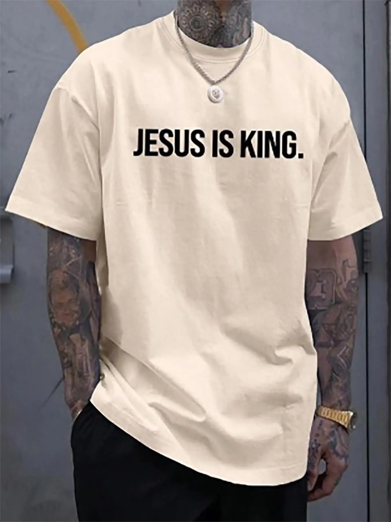 Men's Letter Print Round Neck Tee, Regular Fit Casual Fashion Comfy Short Sleeve T-shirt for Summer, Men's Top for Daily Wear