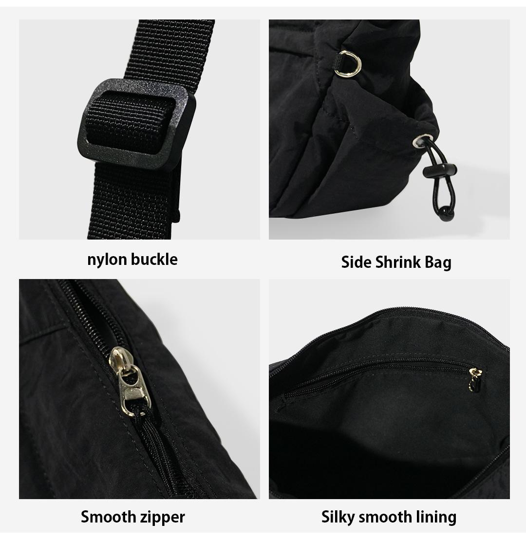 Lightweight Nylon Crossbody & Handheld Bag - Spacious, Multi-Pocket for Daily Commute