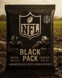 Super Bowl Edition !  NFL Black Pack! Includes (3) Rookies, Case Hit, Auto or Jersey Card *Image for Advertising purpose Only