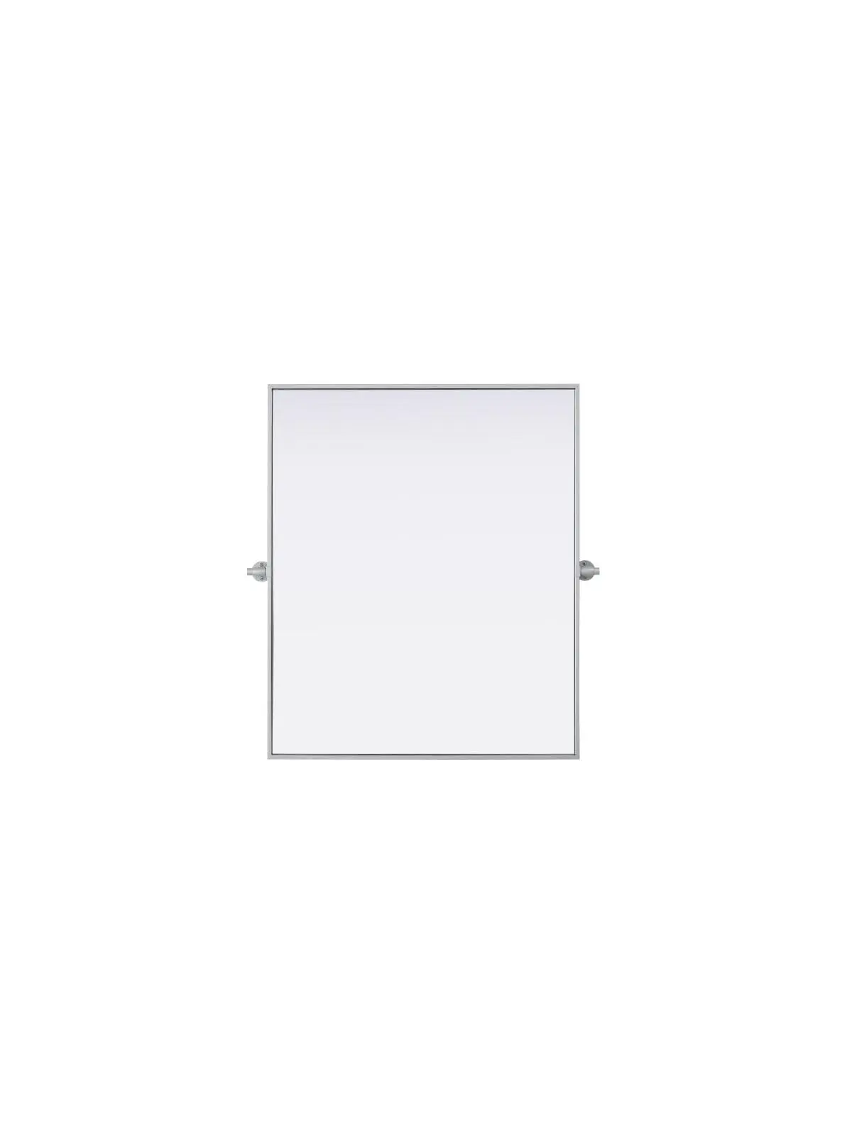 212 MAIN Amoura Modern Rectangle Pivot-Adjust Iron Frame Wall Mount Bathroom Mirror, 30x36 in Silver Metal Damp Area Fixture, Decorative Bathroom Mirrors for Bath & Kitchen Decor, Mount Bathroom Mirrors
