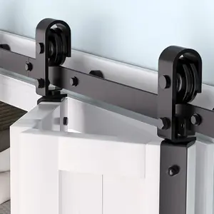 【GARVEE】Heavy Duty Bifold Sliding Barn Door Hardware Track Kits with Side or Slide Mounted Rollers for Smooth, Quiet Operation. Easy Assembly and Installation. Fits Various Sizes of Bi-Folding Doors (Doors Not Included).