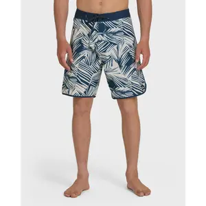 Aruba Palm Scallop 19" Boardshorts - Dark Denim