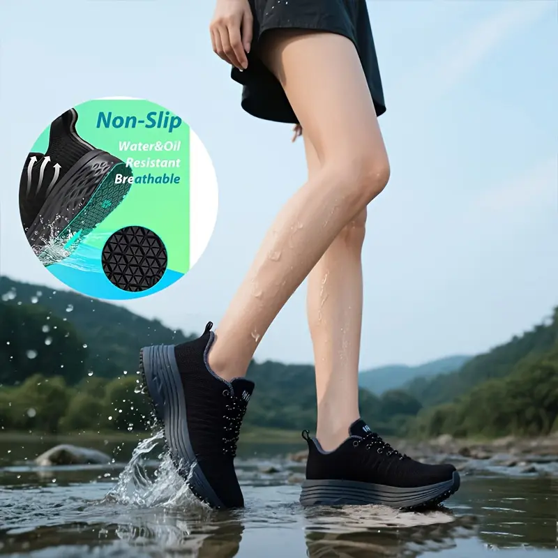 Women’s Professional Worker Shoes - Oil & Slip Resistant, Breathable Mesh, Cushioned, Arch Support, Lightweight, Waterproof Work & Safety Footwear for Chefs & Nurses