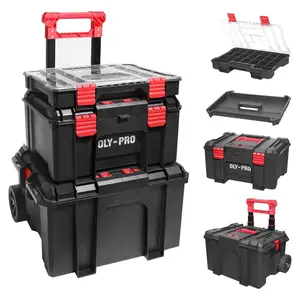 OLY-PRO Modular Tool Box Storage System, Rolling Stackable Toolbox with Wheels
