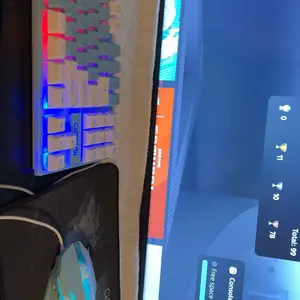 CHONCHOW Blue Keyboard and Mouse Combo, 87 Keys TKL USB Wired LED Light Up Backlit Keyboard, 800-3200 DPI RGB Mouse, Blue Mouse and Keyboard Combo