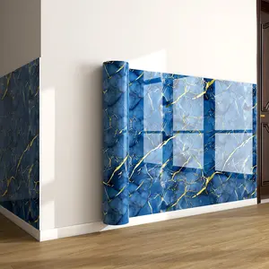 Marble Tile Wall Stickers, Self-Adhesive Waterproof Wallpaper, Anti-Static Xpe Material, Easy Home Installation, Suitable for Kitchen, Bathroom & Living Room