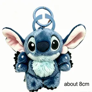 Disney 6-Armed Stitch Plush Keychain, Soft Huggable Stuffed Bag Pendant, Ideal Cute Collectible Gift for Star Fans & Kids’ Birthday Presents, Stuffed Toy