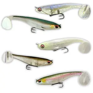 USA BASS TACKLE Mag-Shad - Scent Infused Magnum Paddle Tail Swimbaits Pre Rigged Fishing Lures Premium Bait with Strong Owner Hook for Giant Freshwater Predator Fish