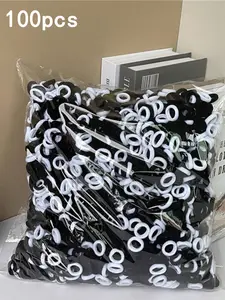 100pcs Girls Elastic Hair Bands, Colorful Nylon Small Headband, Ponytail Holder Scrunchie, Kids Hair Accessories, Elastic Hair Accessory, All Seasons