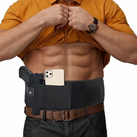 Concealed Comfort Carry Gun Belly Band Holster - Universal Adjustable, Discreet, Secure Waistband Holster for Men & Women, Fits Glock, Ruger, S&W, Fits Sig Sauer, Sig/Sauer Ready & More, Outdoor Sports Sleeves & Support