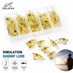 Zelova 30PCS Lure soft bait shrimp, with a realistic appearance, making it easier for you to catch fish