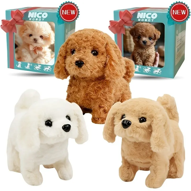 3pcs Electric Interactive Toy Dog Set – A Realistic Electronic Pet Dog That Walks, Runs, Barks, And Wags Its Tail, Available in Multiple Colors. This Cute Dog Combination Serves As a Smart Companion Toy for Children