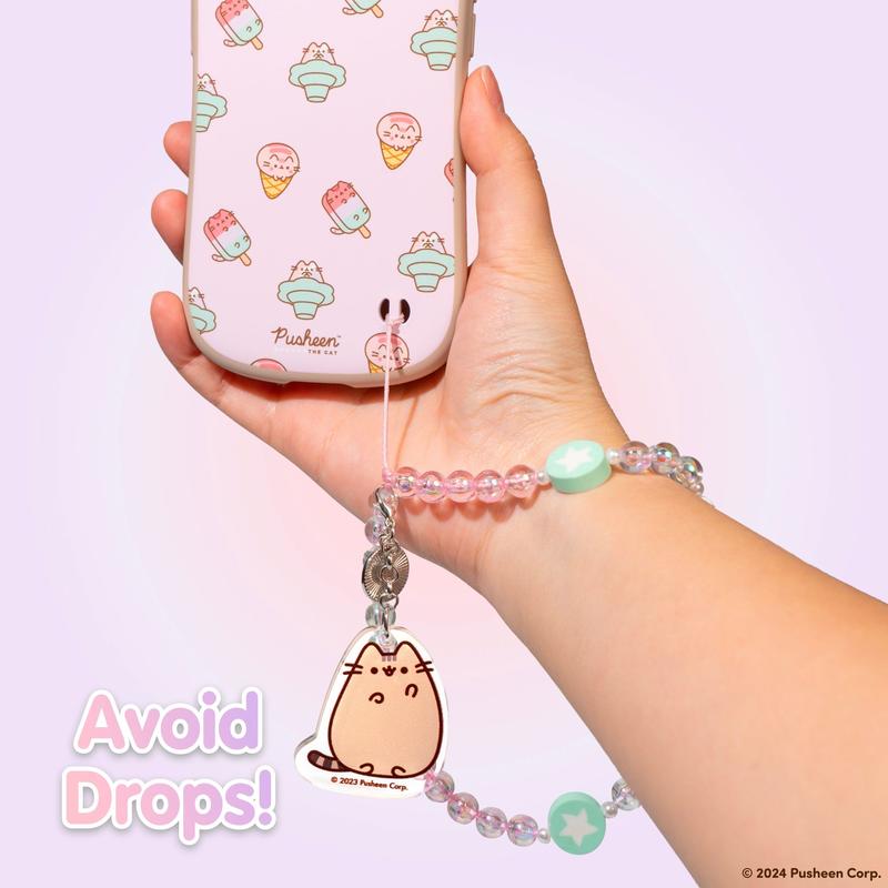 Pusheen the Cat Beaded Charm Mobile Phone Wrist Strap - Pusheen