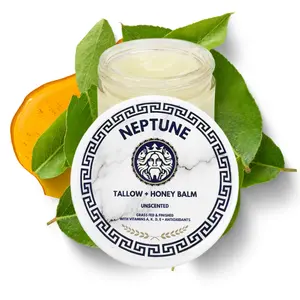 Neptune Tallow & Honey Anti-Aging Balm - With Manuka Honey, Grass Fed/Finished with Vitamins A, K, D, & E, Cold Pressed Extra Virgin Olive Oil, Beeswax, Manuka Honey, Natural Ingredients. Hydrating Soothing Face Moisturizer, Eczema