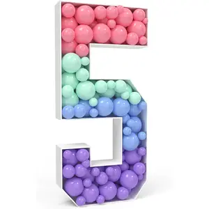 Marquee Numbers 3 Feet Tall 5 Numbers for Balloons Balloon Frame Pre-Cut Foam Board for Christmas Baby Shower Engagement Wedding Birthday Bachelorette Decorations Backdrop