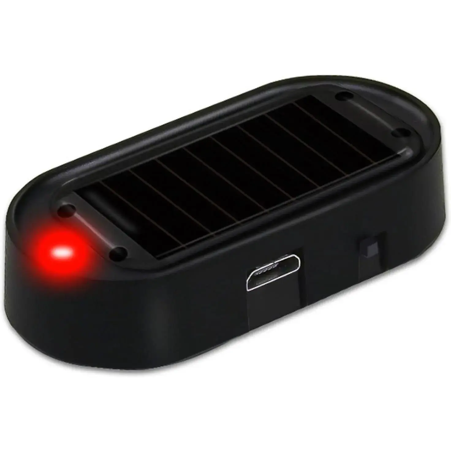 Solar Power Simulated Dummy , Anti- LED Flashing  Light  Lamp, Automotive  Interior Safety Lights with USB Charger Port,  Light  Lamp (Red)