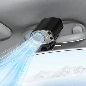 JOYTUTUS 2026 Car Clip On Fan with LED Display - 360° Rotation, 100 Speeds Adjustable, USB Rechargeable Personal Cooling Fan, 16℃ Semi-Cooling Wide Clamp 20Hr Battery 3000mAh Battery
