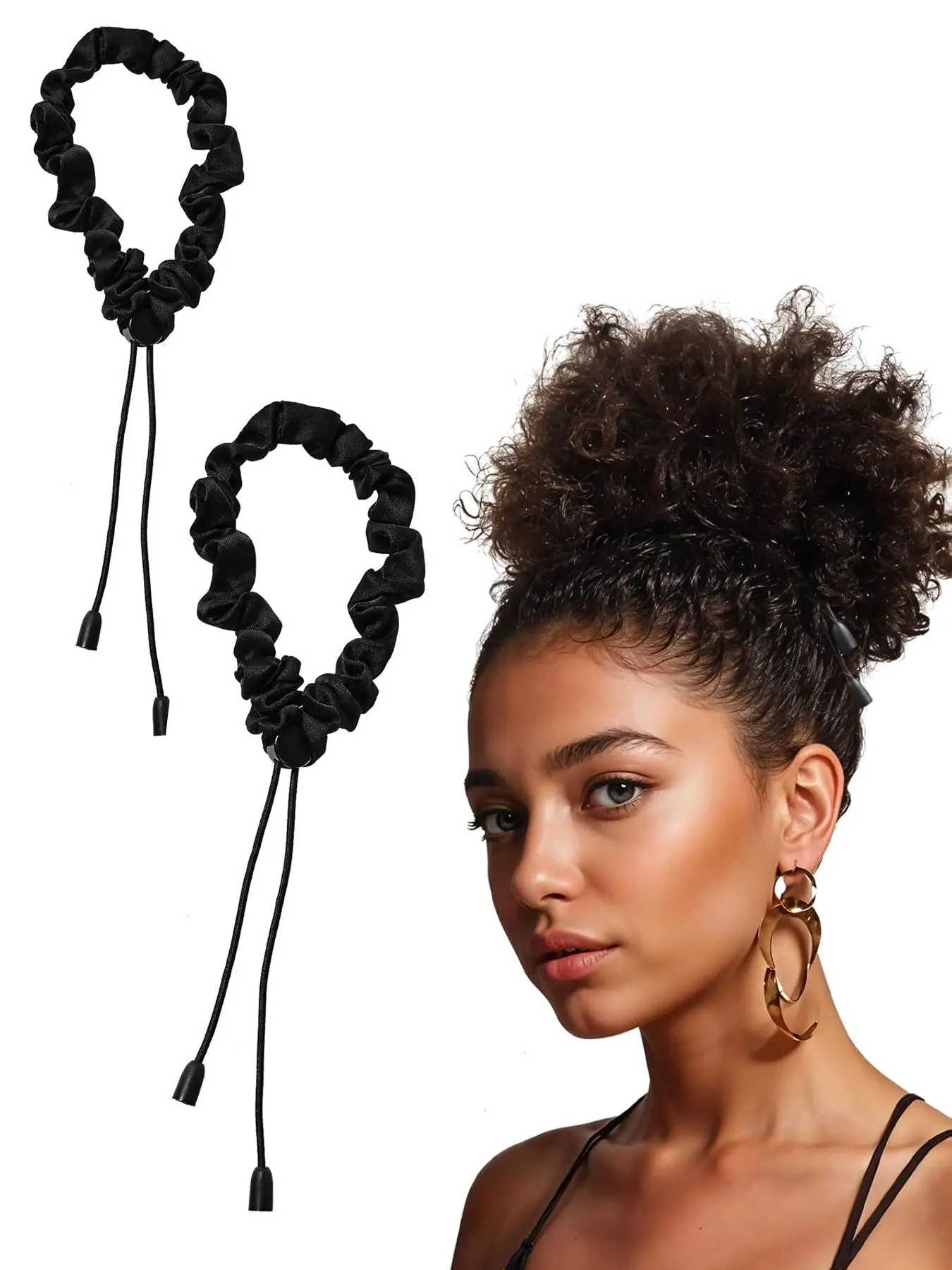 Punk Style Adjustable Hair Tie for Women & Girls, Minimalist Headwear for Thick Hair, Curly Scrunchies, Hairbands, Fashion Hair Accessories for Party, Fashionable Hair Accessories