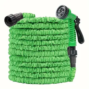Humwam 100FT Expandable Flexible Garden Hose – Lightweight Water Pipe with 7-Pattern Spray Nozzle, Ideal for Yard Irrigation, Auto Washing & Pet Bathing, Space Saving Ergonomic Build | Fixed Size, No Modification