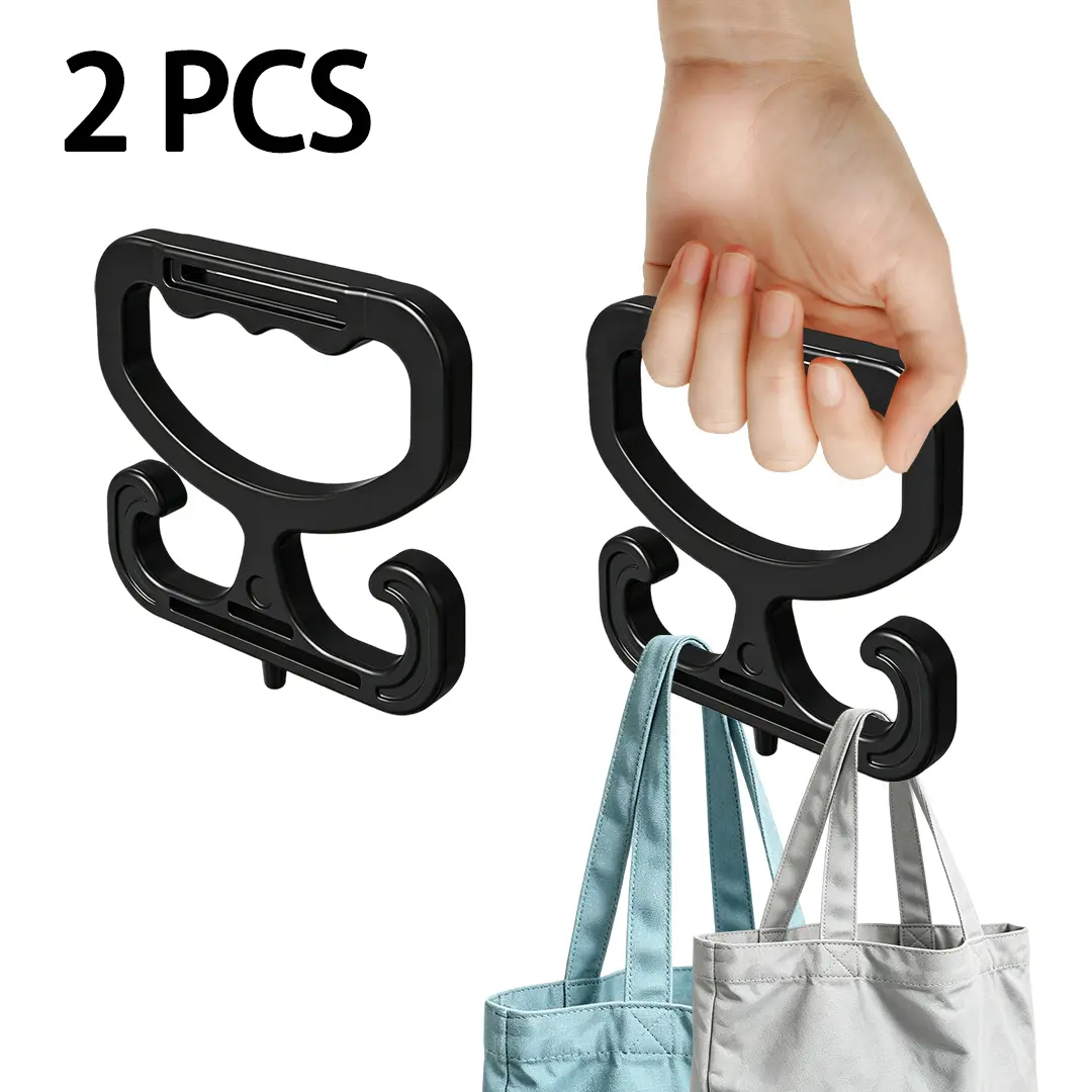 2-Pack Heavy Duty Grocery Bag Carrier Handles, Plastic Shopping Bag Hangers with a Comfort Grip, 80 lbs Capacity for Easy Carrying
