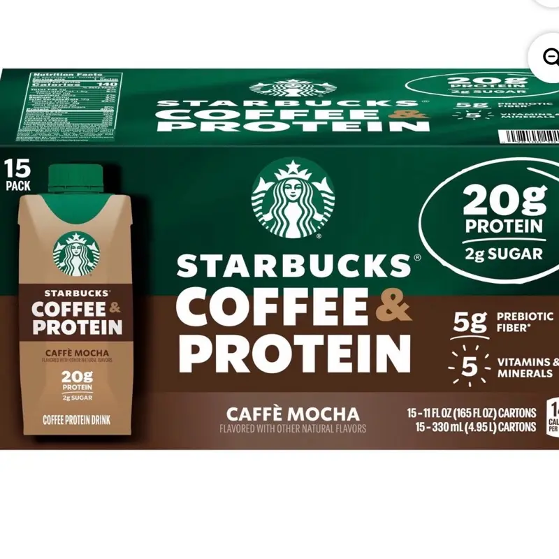 Coffee & Protein Cafe Mocha Drink 11 oz 15 pk 20g Protein 2g Sugar Taffy Beverage