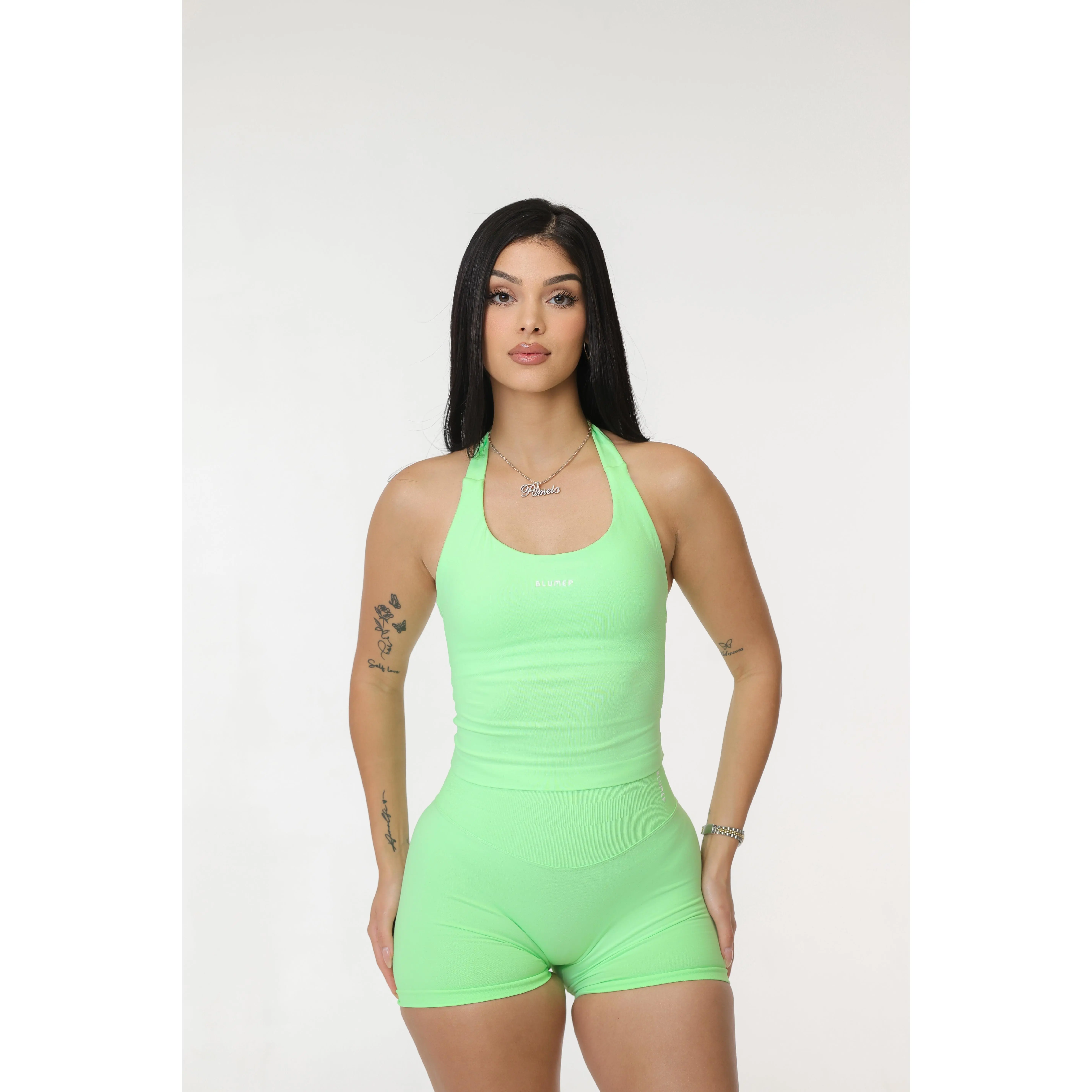 LIME HALTER TOP
