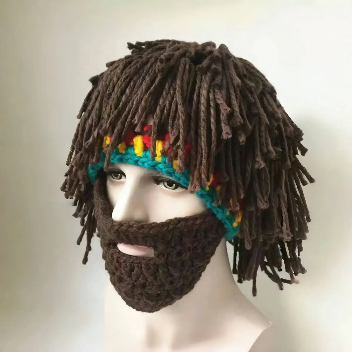 Fashionable Retro Hippie Hat with Eye-Catching Braided Wig, Cotton Cord Material, Pop Culture Party Prop, Funny Stage Performance Punk Style Accessory, Party Cosplay