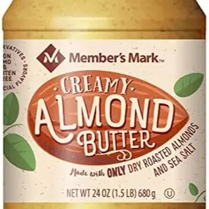 Member's Mark Creamy Almond Butter 24 oz Dry Roasted Almonds & Sea Salt Snack Spread
