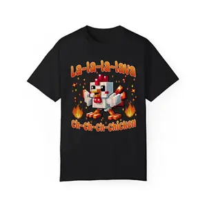 Lava Chicken Adult T-Shirt – Funny Minecraft-Inspired Gamer Tee For Adult, Cute Riding Chicken Graphic Shirt, Gift For Man & Woman
