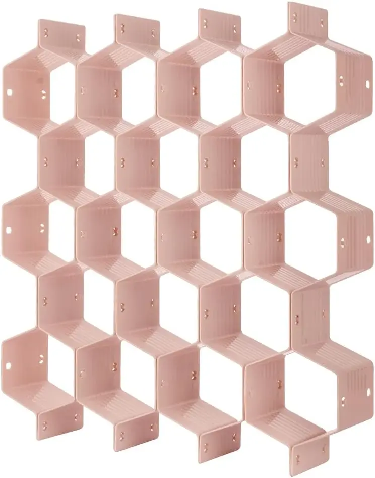 Adjustable Plastic Drawer Divider Organizer Set, Modern DIY Honeycomb Compartment Grid for Underwear, Belt