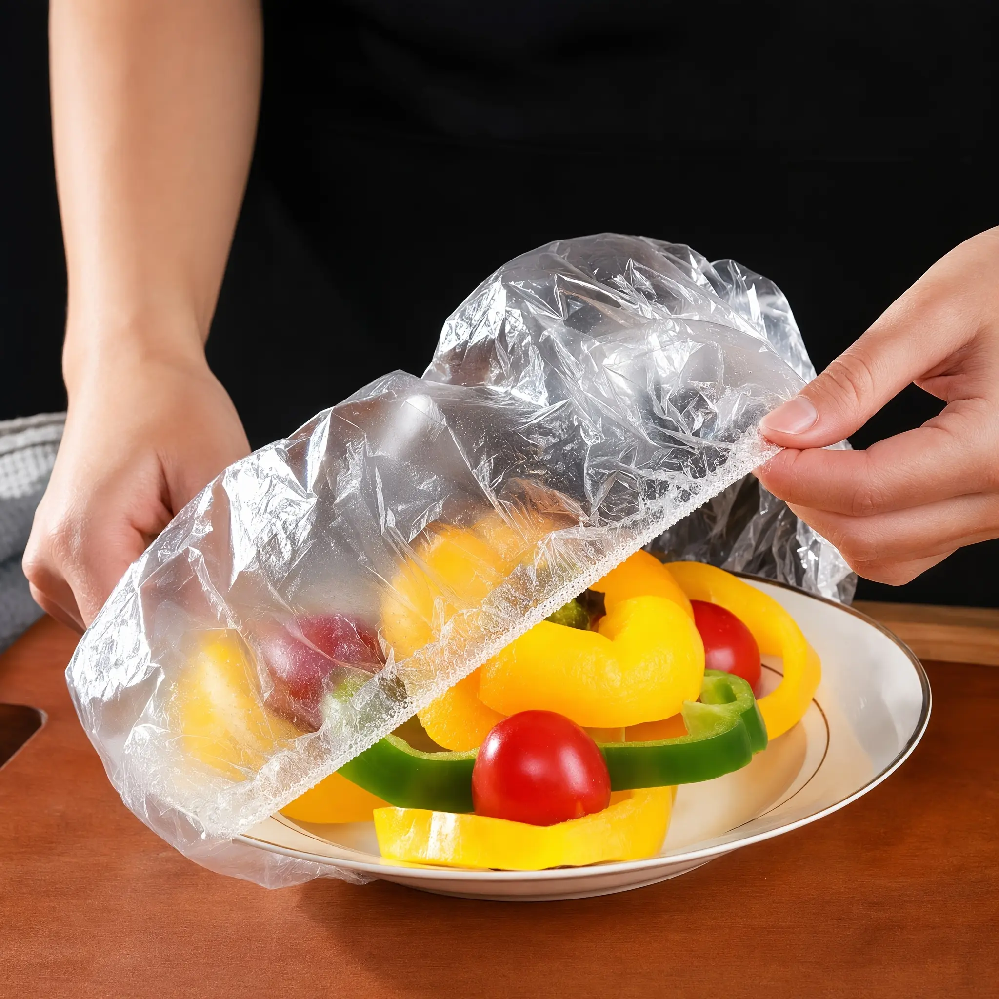 300pcs Disposable Plastic Cling Wrap Stretch Sheets, Microwaveable Kitchen Food Cover for Meal Prep & Freezer Storage, Portable for Cooking Lovers, Great Value Spiderweb Party Decor Set (Disposable Kitchenware Cookware)