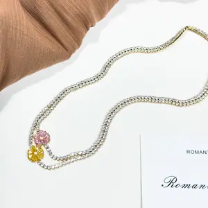 Full-diamond Moissanite Necklace Bags--Open in Live --Finished Jewelry Collection