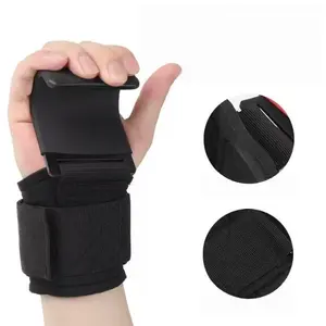 Weight Lifting Hook Straps with Wrist Cushion Pad, Heavy Duty Steel Hook Weightlifting Wrist Support Strap, Non-slip Gym Grip Hooks for Deadlift, Pull-ups, Rowing Workout Fitness Training for Men Women