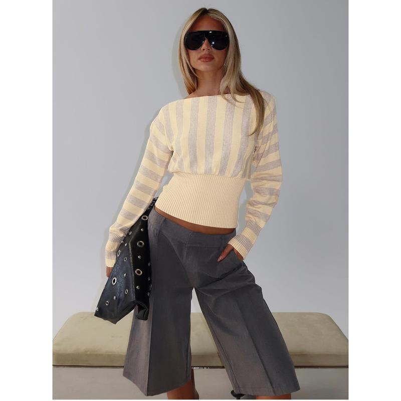 Finlea Cinched Long Sleeve Top Yellow Stripe