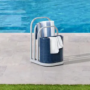 SUNJOY 16 Inch Rust-proof Aluminum Pool Float Storage Rack Organizer - Navy