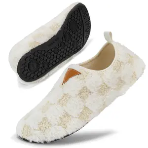 Women's Solid Color House Slippers, Cozy Sock Shoes with Soft Rubber Sole, Casual Soft Comfortable Home Slippers, Slippers for Women Slip on Warm Slippers for Indoor & Outdoor Use for Fall & Winter Indoor Slippers