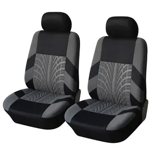 Update Front Car Seat Covers Car Accessories Tire Track Embossed Styling Durable Comfortable Fabric Universal Fit For Most Car