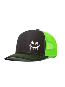 Unisex Baseball Cap with Smiling Face Design, Graphic Trucker Style Hat, Adjustable Trucker Hat for Men & Women, Casual Fitted Mesh Sun Hat for All Seasons