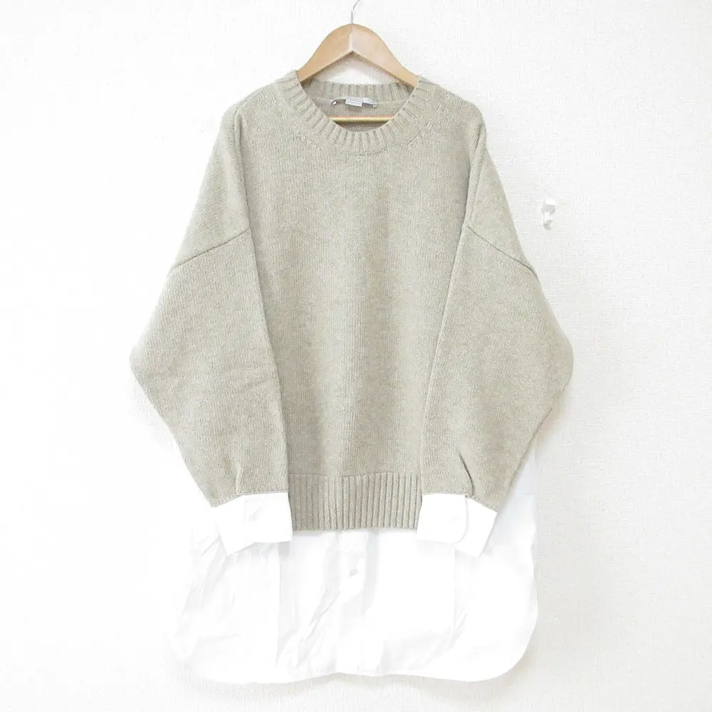 Pre-owned Stella McCartney Others Small Leather Goods Long Sleeve Shirt Docking Long Knit Sweater