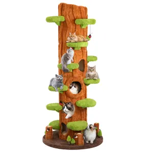 [dealsforyoudays] Cat Tree Tower with Tree Hole Design for Large Cats – Modern Multi-Level Cat Condo with Scratching Posts & Padded Platforms – Indoor Cat Furniture for Multi-Cat Homes – Comes in 3 Packages [ChristmasGift]