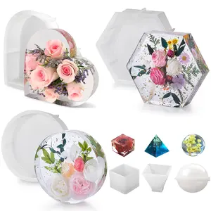 Resin Mould Set, Silicone Resin Moulds, Geometric Epoxy Casting Molds for Coasters, DIY Craft Home Decor, Craftsman Quality