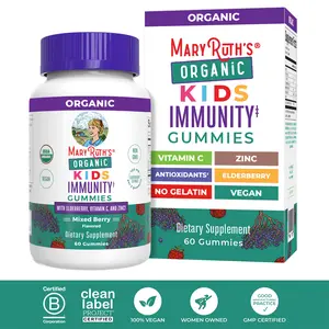 MaryRuth's USDA Organic Kids Immunity Gummies - Vitamin C, Zinc, & Elderberry - Immune Support for Ages 4+ - Vegan - Non-GMO - Gluten Free - 60 Count