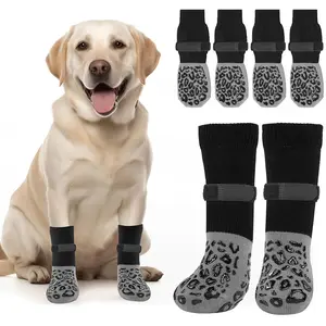 Non-slip Dog Socks, 4 Counts/set Adjustable Dog Paw Protector, Pet Paw Protector, Dog & Cat Clothing